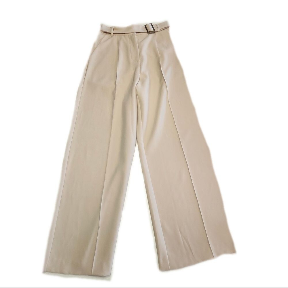 Crescent Wide Leg High Waist Cream/Tan Dress Pants Trousers M - Picture 2 of 8